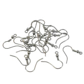 Tarnish Resistant 316-Surgical Stainless Steel Earring Hooks (10 Pieces) 21x20x3 MM Silver Color For Jewellery Making